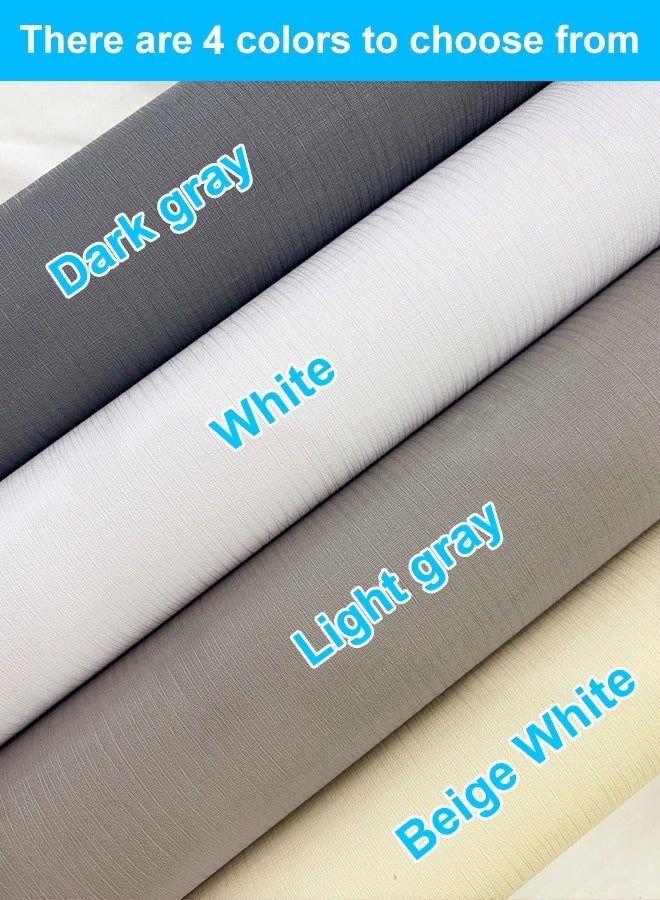 نوايوو ورق جدران بنقوش قماشية، ورق جدران ذاتي اللصق، ورق جدران لاصق قابل للإزالة ومقاوم للماء، ورق جدران للغرف، ورق جدران للخزائن والأثاث، ورق جدران مزخرف (رمادي فاتح) - Image 3